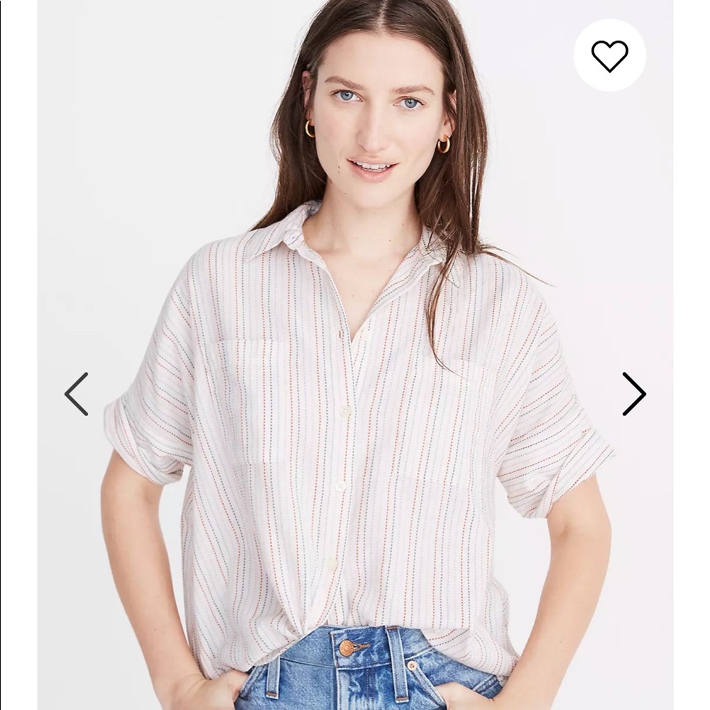 Madewell Courier Shirt in Stitched Rainbow Stripe